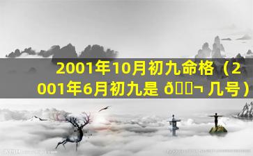 2001年10月初九命格（2001年6月初九是 🐬 几号）